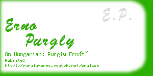 erno purgly business card
